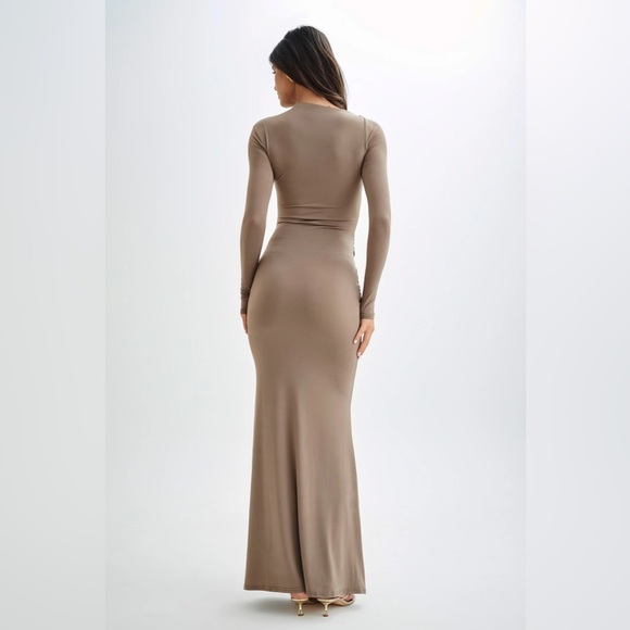 Meshki Halcyon Long Sleeve Slinky Maxi Dress - Coco XXS - Picture 2 of 7